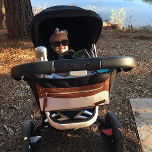 Itzy Ritzy Adjustable Stroller Caddy – Stroller Organizer Featuring Two Built-in Pockets, Front Zippered Pocket and Adjustable Straps to Fit Nearly Any Stroller
