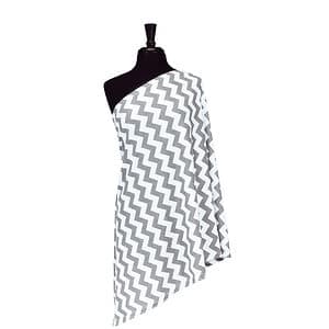 Itzy Ritzy Breastfeeding Cover and Infinity Nursing Scarf – Nursing Cover Can Be Worn as a Scarf and Provides Full Coverage While Nursing Baby, Gray Chevron