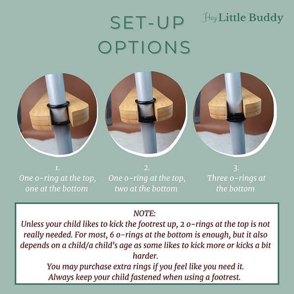 The new set up options for the little buddy now include the Footrest for Ikea Antilop Baby Highchair - Bamboo, Maple, & Bamboo in Black.